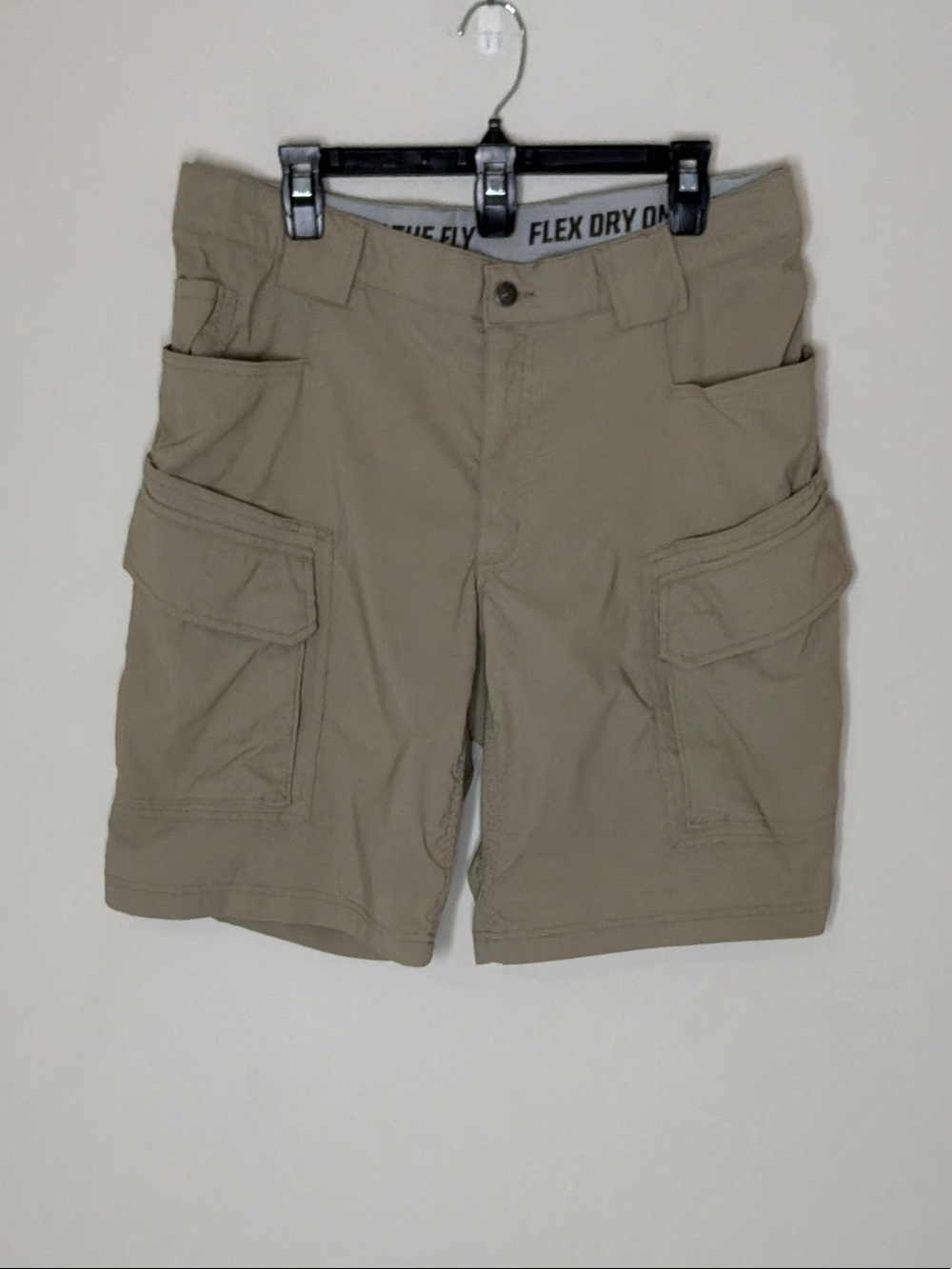 Duluth Trading Co Flex Dry On The Fly Cargo Shorts Khaki 36